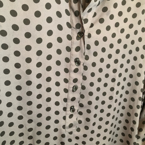 LOFT Polka Dot Long Sleeve Shirt Dress - Picture 3 of 5